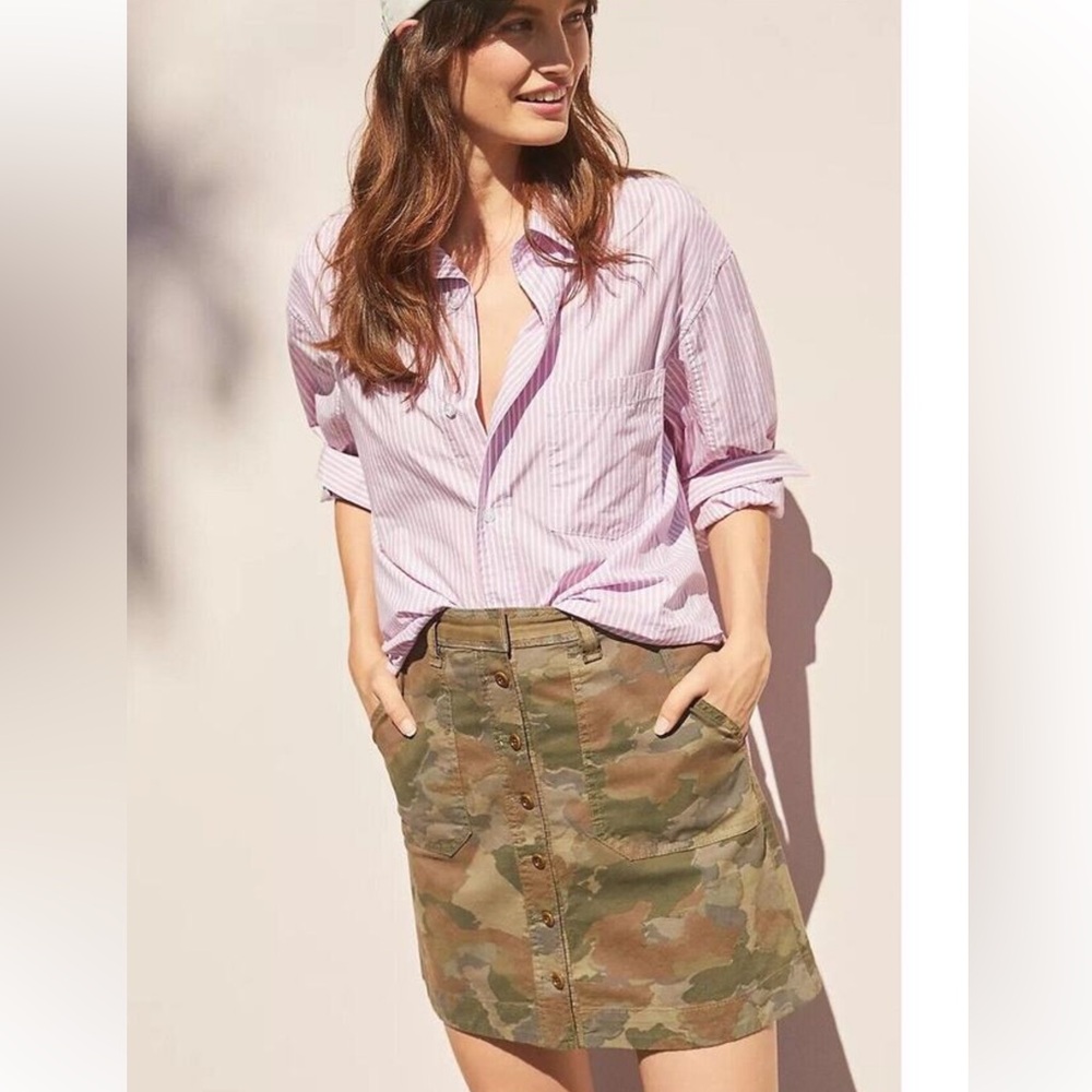 Anthropologie Camo Button Front Skirt - Picture 9 of 9